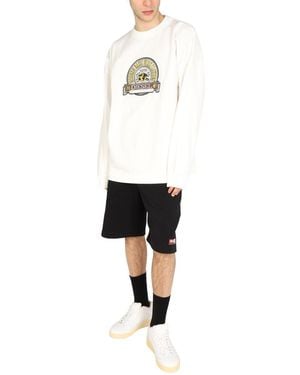 DIESEL Logo Patch Sweatshirt Cotton Sweatshirts - White
