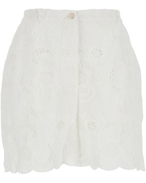 ..,merci Bermuda With Front Pockets And Button Closure For Shorts - White
