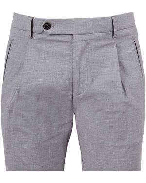 Berwich Retrolong-Gd Trousers Cotton Elastane - Grey