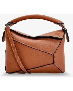 Loewe Puzzle Edge Leather Crossbody Bag - Brown
