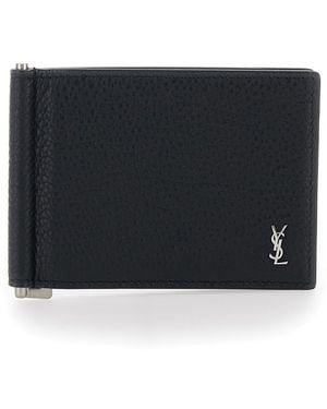 Saint Laurent Zip Wallet Leather Calfskin - Black