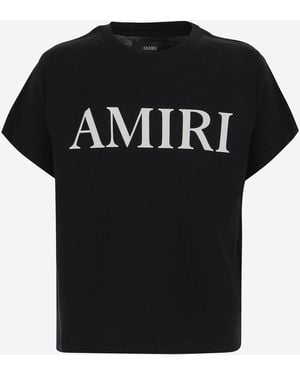 Amiri Cotton T-Shirt With Logo T-Shirts - Black
