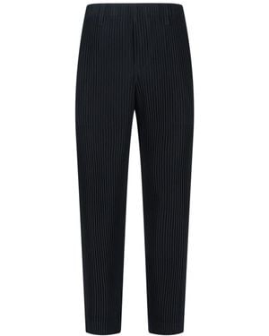 Homme Plissé Issey Miyake Streight Leg Pants - Blue