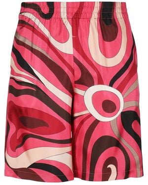 Emilio Pucci Silk Bermuda Shorts - Red
