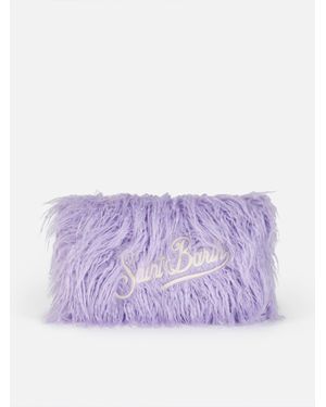Mc2 Saint Barth Lilac Furry Mildred Pochette With Saint Barth Embroidery - Purple