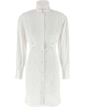 McQueen Tuxedo Chemisier Dress - White
