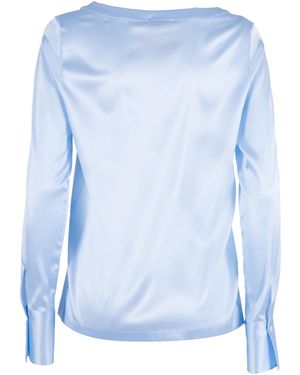 MAZZARELLI CAMICIE Silk Mod. Angie B Elastane Shirt - Blue