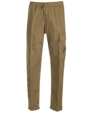 Stone Island Ghost Cotton And Wool Trousers - Natural