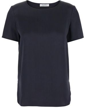 Max Mara Crewneck T-Shirt Silk - Blue