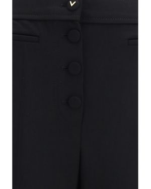 Valentino Wool Flare Trousers Trousers - Blue