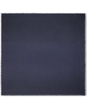 Gucci Wool And Silk Gg Lamé Shawl Scarf - Blue