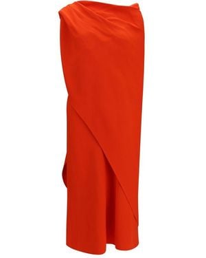 Balenciaga Multicolour Silk Casual Dress - Red