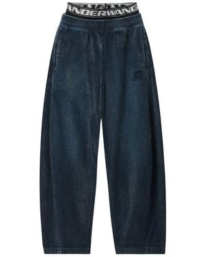 Alexander Wang Pre-Styled Brushed Denim Sweat Trousers - Blue