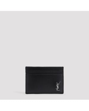 Saint Laurent Calf Leather Card Holder - Black