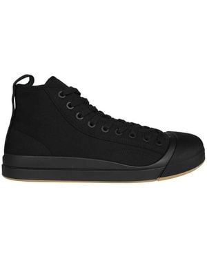 Bottega Veneta High-Top Fabric Trainers - Black