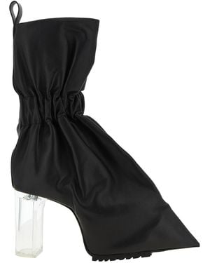 Rick Owens Cuffed Plexiglass Heel Ankle Boot - Black