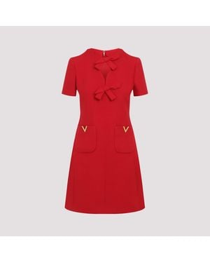 Valentino Virgin Wool Mini Dress - Red