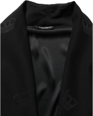 Dolce & Gabbana Silk Robe Wrap Coat Jacket Clothing - Black