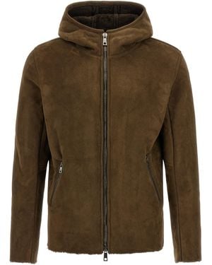 Giorgio Brato Shearling Hooded Jacket - Green