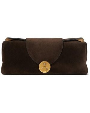 Versace Clutch Vivian Suede Tote Bags - Black