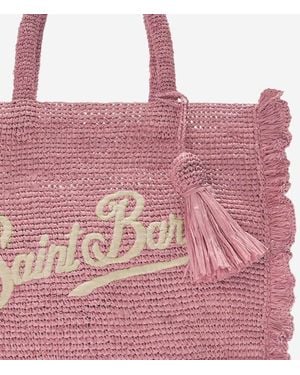 MC2 Saint Barth Shoulder Bag Volant Raffia - Pink