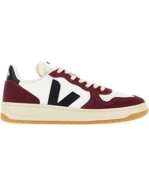 Veja V-10 Multi-Material Leather & Suede Trainer - Multicolour