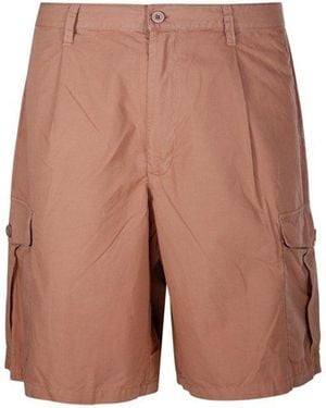 Emporio Armani Logo Patch Cargo Shorts - Natural
