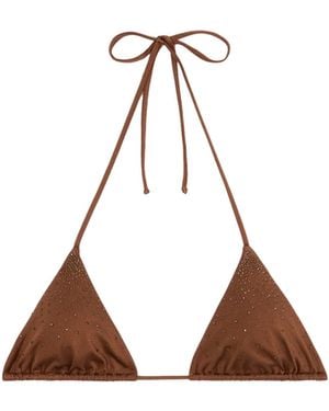MC2 Saint Barth Mc2 Saint Barth Strass-Embellished Bikini Top - Brown