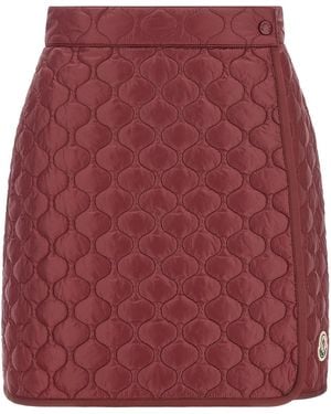 Moncler Diamond-Quilted Miniskirt - Red