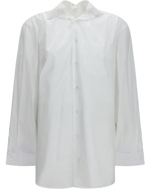 ALAINPAUL Shirt With Elasticated Collar Cotton - White