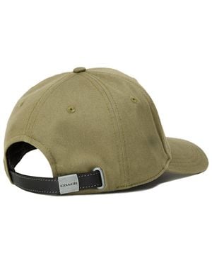 COACH Coach Ch409Mgr Embroidered Logo Baseball Cap - Green