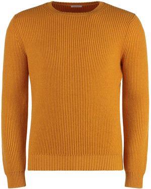 Malo Crew-Neck Cashmere Jumper - Orange