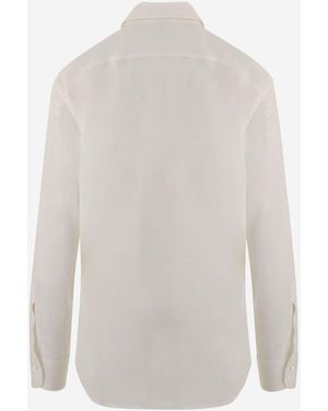 HER SHIRT HER DRESS Stretch Silk Shirt - White