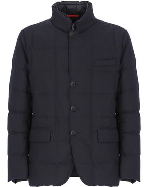 Fay Quilted Down Jacket - Blue