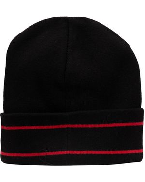 McQueen Alexander Mcqueen K3_2065 Striped Cashmere Beanie - Black