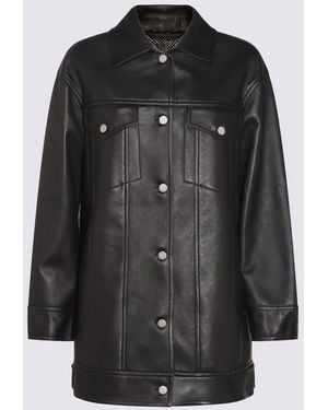 Max Mara Leather Girino Jacket - Black