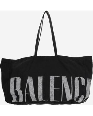 Balenciaga Tote Bag Cotton Blend Shoulder - Black