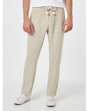 Mc2 Saint Barth Off- Linen Calais Pants With Drawstring - Natural
