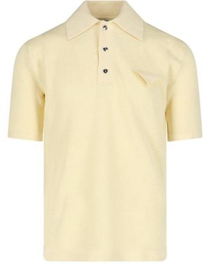 Bottega Veneta Linen Polo Shirt - Yellow