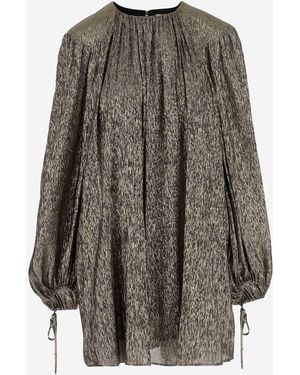 Chloé Silk Crepon Mini Dress - Grey