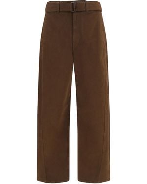 Lemaire Heavy Dyed Twill Belted Pants Ristretto - Brown