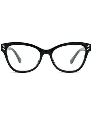 Stella McCartney Eyeglasses Cat Eye Full Rim, Shiny- Frame And Clear Demo Lenses Lens Sc50005I001 - Black
