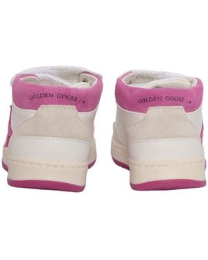 Golden Goose Trainers June Basket Nappa Upper Suede Toe Star Heel And Spur-- Kid - Pink