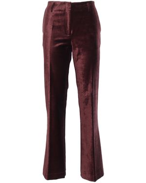 forte_forte Trumpet Trousers Cotton And Viscose Stretch Velvet - Red