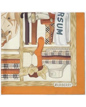 Burberry Silk Twill Scarf - Metallic