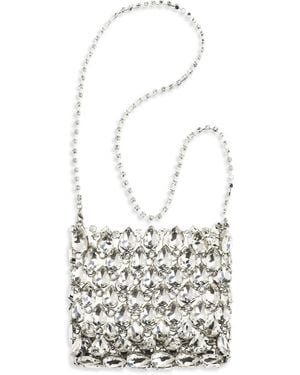 Self-Portrait Crystal Mesh Pouch - White