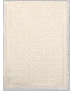 Tory Burch Scarf T Monogram Wool - Natural