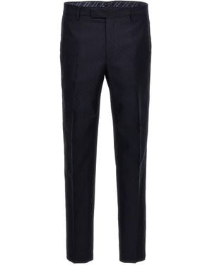 Etro Slim Flat Front Trousers - Blue