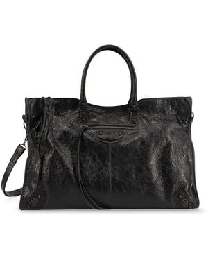 Balenciaga Le City Leather Travel Bag - Black