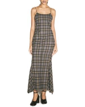 Our Legacy Naiad Checked Sleeveless Dress - Gray